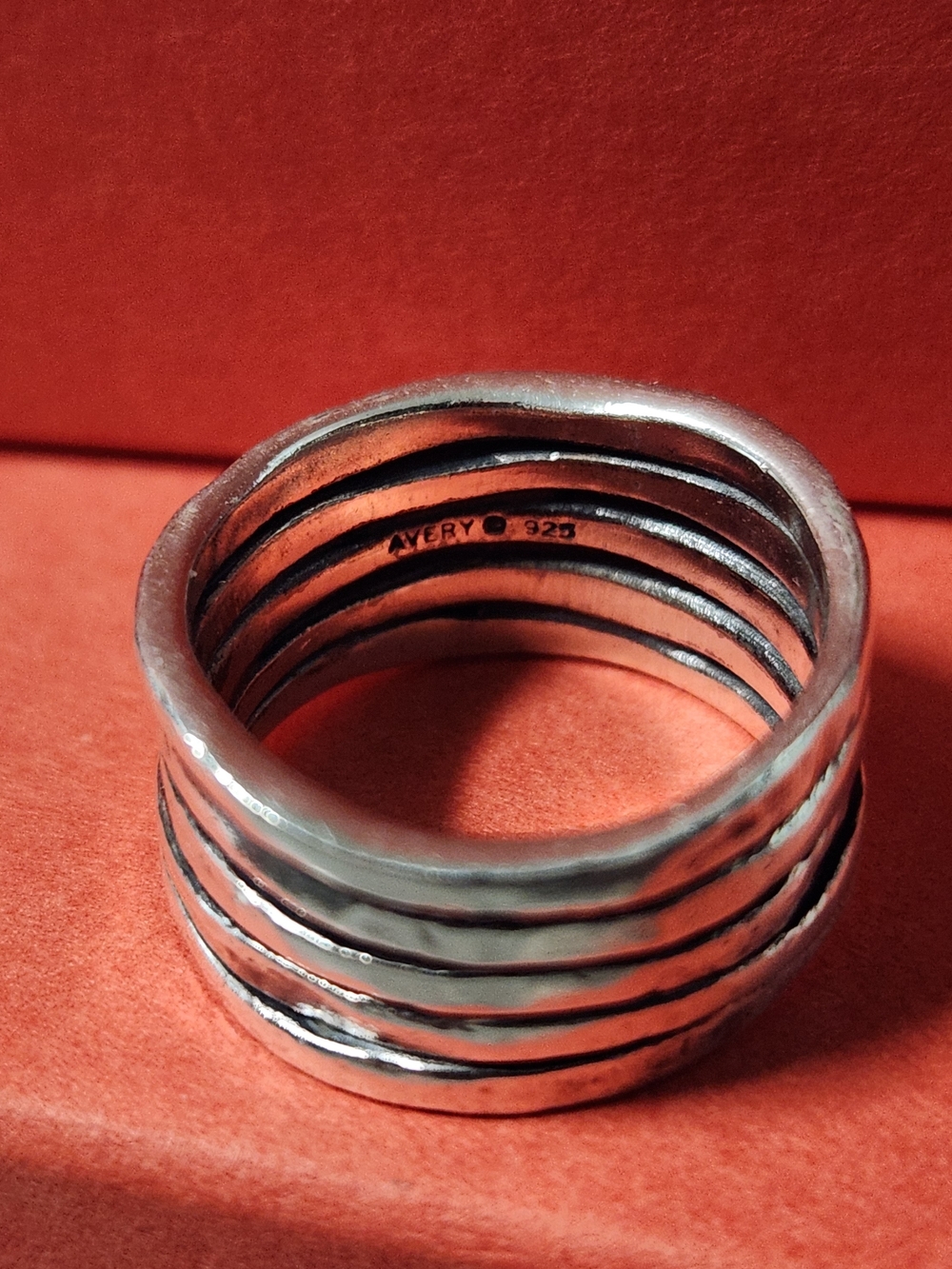 James Avery Stacked Hammered Ring Size 8.25 - Picture 4 of 4